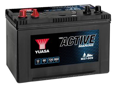 Batterie marine Yuasa M27-90S 12V 90Ah 720A/860A doubles bornes. Garantie 1 an