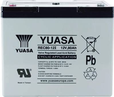 Batterie cyclage Yuasa étanche REC80-12 12V 80Ah. Garantie 1 an