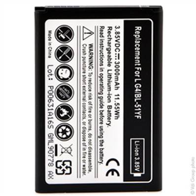 Batterie type LG BL-51YF 3.85V 3000mAh. Garantie 1 an