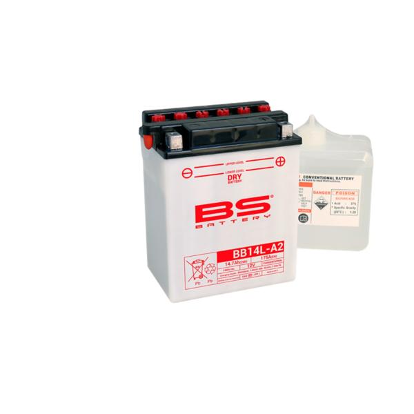 Batterie moto BS Battery YB14L-A2/12N14-3A 12V 14.7Ah 175A +D. Garantie 6 mois