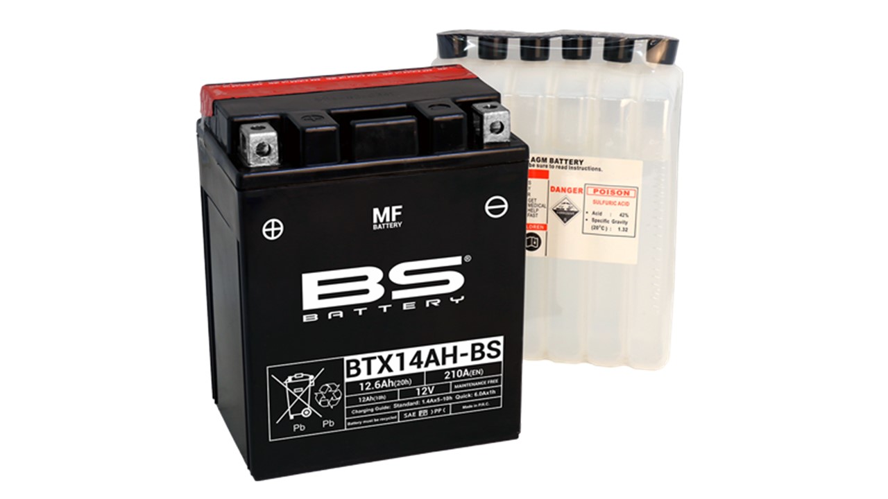 Batterie moto BS Battery YTX14AH-BS 12V 12Ah 210A +G. Garantie 6 mois