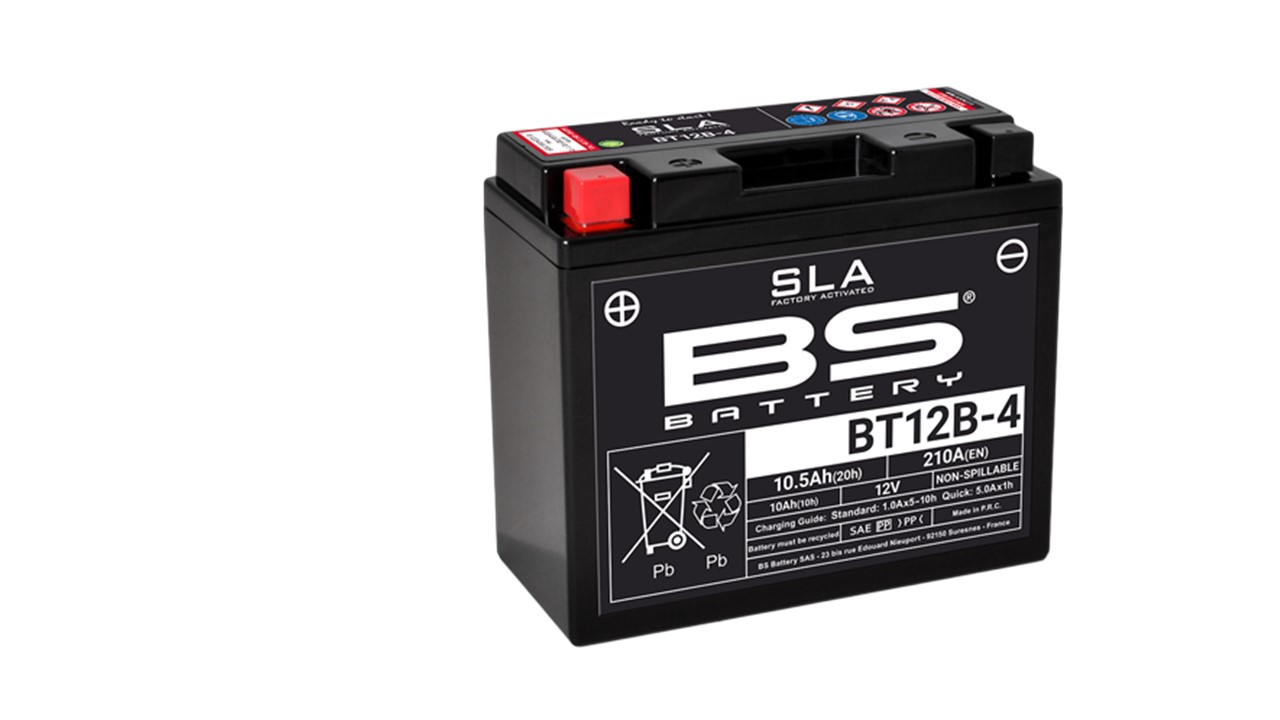 Batterie moto BS Battery YT12B-4/YT12B-BS 12V 10.5Ah 210A +G. Garantie 6 mois