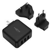 Chargeur 3 x USB sortie 3A 5V + prise EU/US/UK . Garantie 2 ans