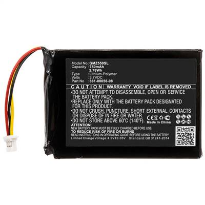 Batterie GPS Garmin 361-00056-08 3.7V 750mAh Lithium-ion. Garantie 1 an