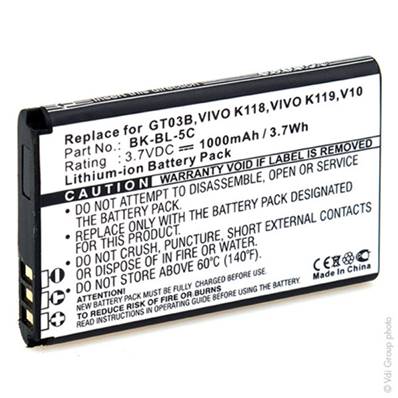 Batterie type Nokia BL5C/BL-5C/BL5CA/Crosscall X3 3.7V 1100mAh. Garantie 1 an