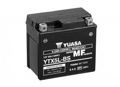 Batterie moto Yuasa YTX5L-BS 12V 4Ah 80A +D. Garantie 1 an