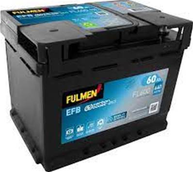 Batterie fulmen FL600 EFB 12V 60Ah 640A-L2. Garantie 2 ans