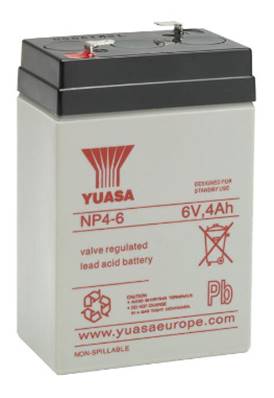 Batterie Yuasa étanche NP4-6 6V 4Ah. Garantie 1 An.