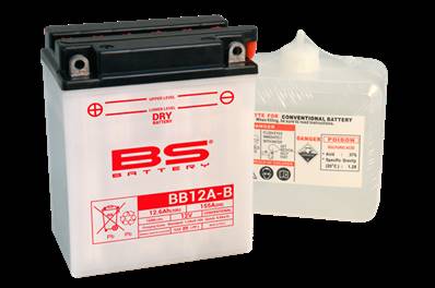 Batterie moto BS Battery YB12A-B 12V 12.6Ah 155A +G. Garantie 6 mois