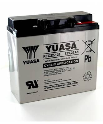 Batterie cyclage Yuasa étanche REC22-12 12V 22Ah. Garantie 1 an