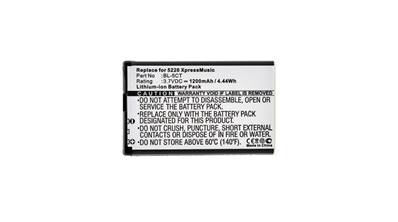 Batterie type Nokia BL-5CT/BL5CT/3720/5220/6303/6730 3.7V 1200mAh. Garantie 1an