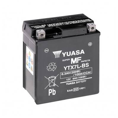 Batterie moto Yuasa YTX7L-BS 12V 6Ah 100A +D. Garantie 1 an
