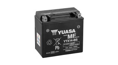 Batterie moto Yuasa YTX14-BS 12V 12Ah 200A +G. Garantie 1 an