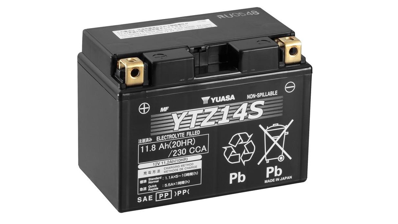 Batterie moto Yuasa YTZ14S 12V 11.2Ah 230A +G. Garantie 1 an