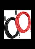 Câble 2X 15 mètres rouge /noir diamètre 6mm² avec connecteur MC4 mâle/femelle