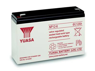 Batterie Yuasa étanche NP12-6 6V 12Ah. Garantie 1 an