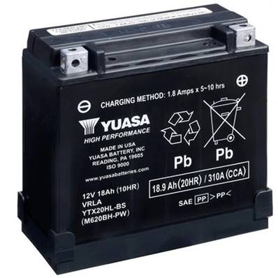 Batterie moto Yuasa YTX20HL-BS-PW 12V 18Ah 310A +D. Garantie 1 an