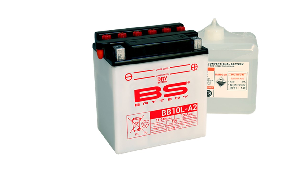 Batterie moto BS Battery YB10L-A2 12V 11.6Ah 130A +D. Garantie 6 mois