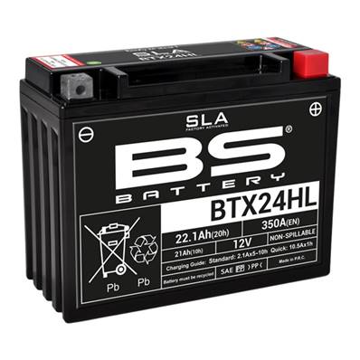 Batterie moto BS BATTERY YTX24HL-BS / BTX24HL 12V 22Ah 350A +D. Garantie 1 an