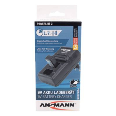 Chargeur Ansmann Powerline 2 pour 2 accus 9V. Garantie 3 ans