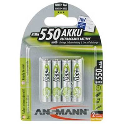 Piles rechargeables Ansmann E-Max LR03/AAA 1.2V 550mAh blister de 4