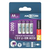 Piles lithium rechargeables Ansmann AA/ LR06 1.5V 2000mAh blister de 4