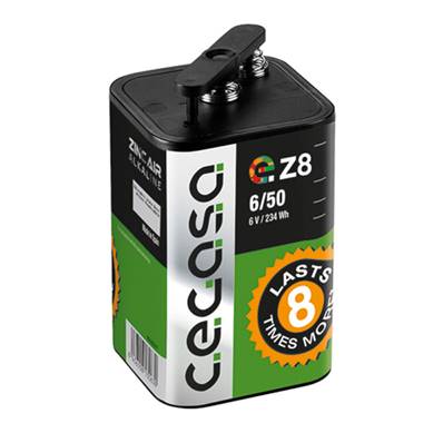 Pile Cegasa depolarisation air alcaline EZ8 6/50 6V 45Ah. Garantie 6 mois