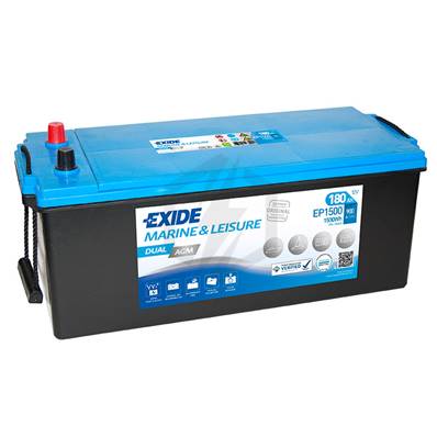 Batterie Exide EP1500 12V 180Ah/C20 900A AGM. Garantie 2 ans