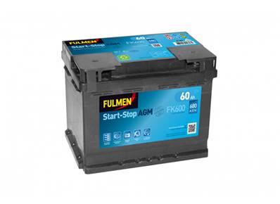 Batterie Fulmen FK600 AGM 12V 60Ah 680A-L2. Garantie 2 ans