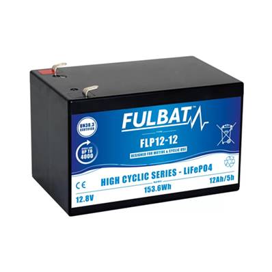 Batterie LITHIUM LIFEPO4 FULBAT FLP12-12 12.8V 12AH. Garantie 6 mois