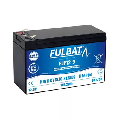 Batterie LITHIUM LIFEPO FULBAT FLP12-9 12.8V 9AH. Garantie 6 mois