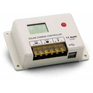 Régulateur solaire 12/24V 10A avec affichage LCD + 2 ports USB. Garantie 1 an