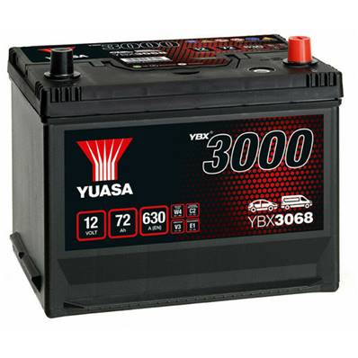 Batterie Yuasa YBX3068 12V 72Ah 630A-M10D avec talons. Garantie 2 ans