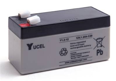 Batterie étanche Yucel Y1.2-12 12V 1.2Ah. Garantie 6 mois