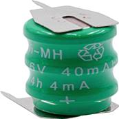 Pile bouton rechargeable Varta 2/V15H 2.4V 20mAh avec 2 picots +/1 picot - NI-MH