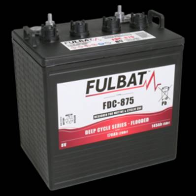 Batterie Fulbat FDC-875 8V 170Ah/C20 plomb ouvert. Garantie 1 an