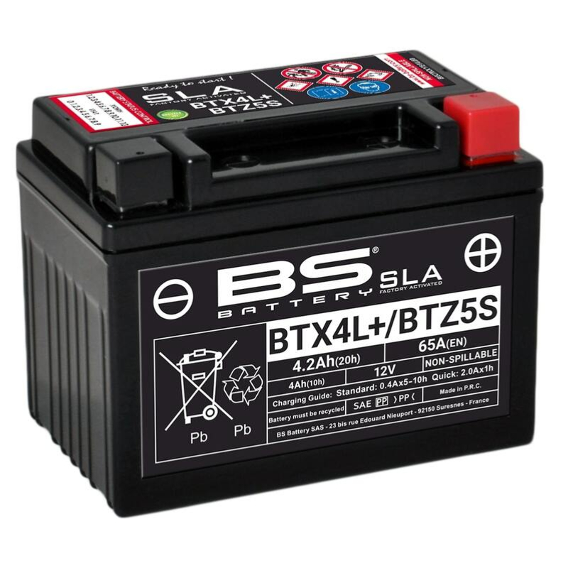 Batterie moto BS Battery YTZ5S 12V 4Ah 65A. Garantie 6 mois