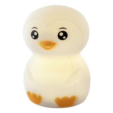 Veilleuse silicone rechargeable modèle pinguin. Change de couleur. Arrêt auto 1h