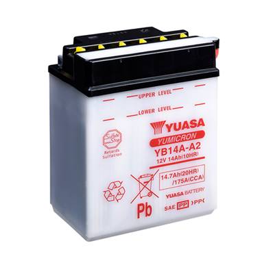 Batterie moto Yuasa YB14A-A2 12V 14Ah 175A +G. Garantie 1 an