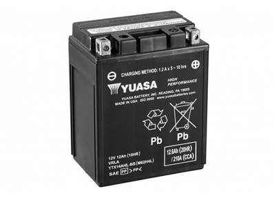 Batterie moto Yuasa YTX14AHL-BS 12V 12Ah 210A +D. Garantie 1 an