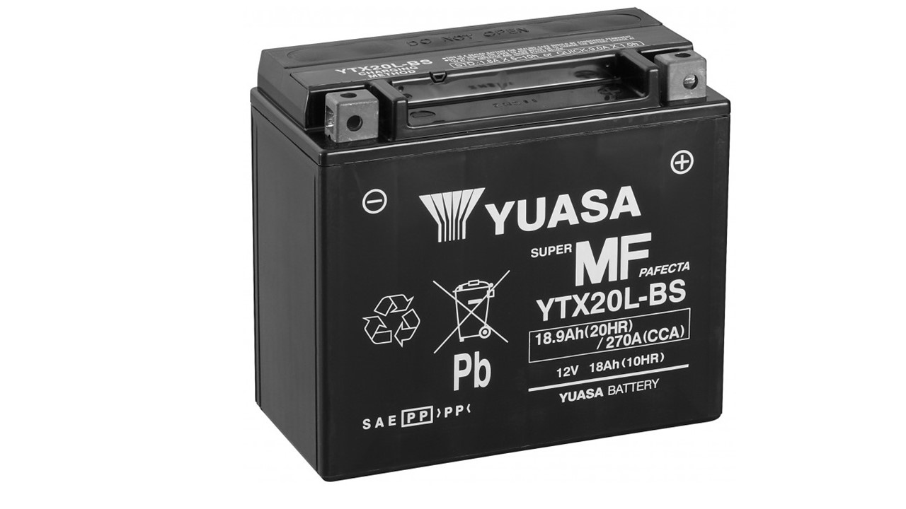 Batterie moto Yuasa YTX20-BS 12V 18Ah 270A +G. Garantie 1 an