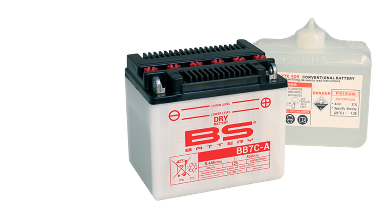 Batterie moto BS Battery YB7C-A 12V 8Ah 85A +D. Garantie 6 mois