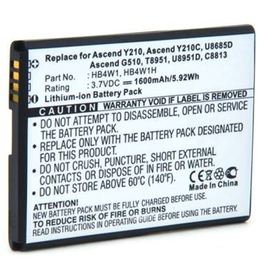 Batterie type Huawei HB4W1/ HB5N1H 3.7V 1600mAh. Garantie 1 an