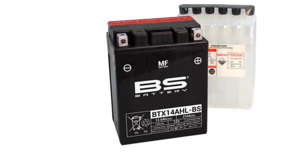 Batterie moto BS battery YTX14AHL-BS 12V 12Ah 210A +D. Garantie 6 mois