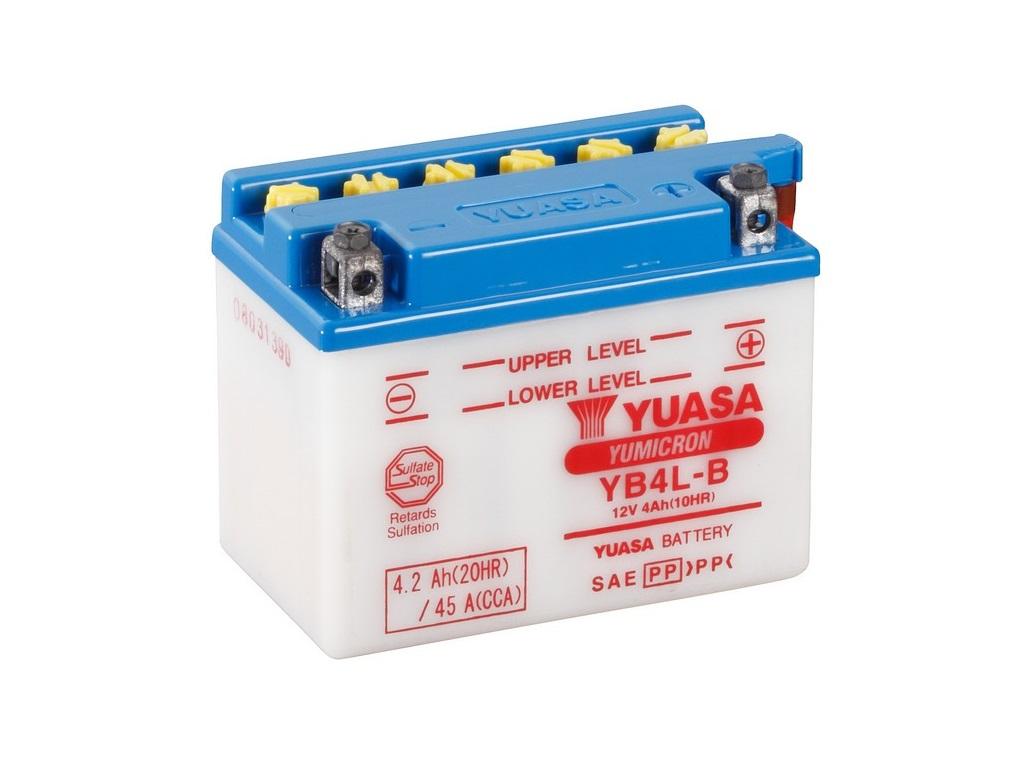 Batterie moto Yuasa YB4L-B 12V 4Ah 45A +D. Garantie 1 an