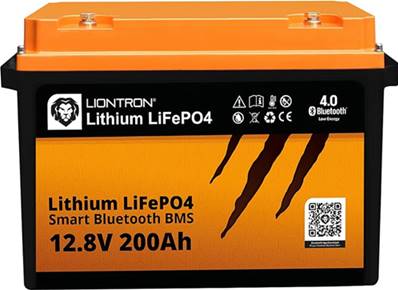 Batterie LIONTRON LISMART12200LX 12.8V 200Ah LifepO4 Smart BMS + Bluetooth. IP67