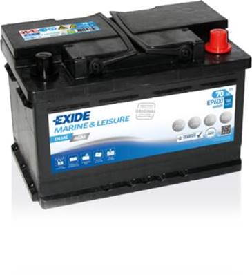 Batterie Exide AGM EP600 12V 70AH 706A/600Wh +D bornes auto. Garantie 2 ans