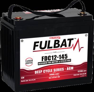 Batterie AGM Carboné FDC12-145AGM 148Ah/C20 - 122Ah/C5 +G T11 M8. Garantie 1 an