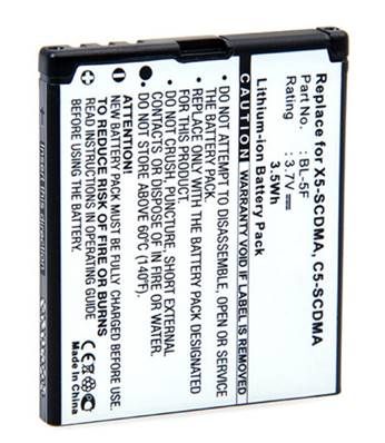 Batterie type Nokia BL-5F 3.7V 750mAh. Garantie 1 an