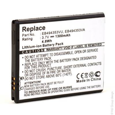 Batterie Samsung EB494353VU 3.7V 1300mAh. Garantie 1 an
